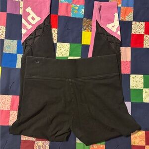 PINK Victoria's Secret Black and Hot Pink Waistband leggings